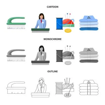 Vector design of laundry and clean icon. Collection of laundry and clothes stock Stock Illustration