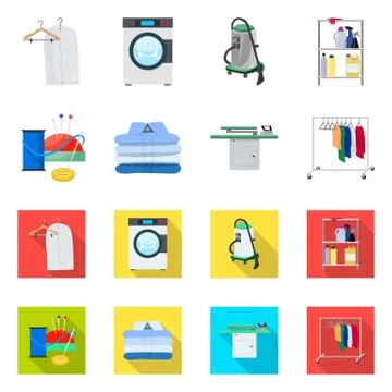 Vector design of laundry and clean symbol. Set of laundry and clothes vector Stock Illustration