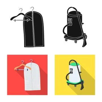 Vector design of laundry and clean logo. Collection of laundry and clothes Stock Illustration
