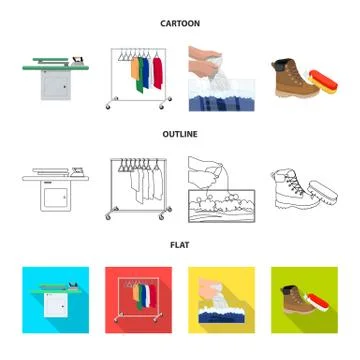 Vector design of laundry and clean logo. Set of laundry and clothes vector icon Illustration