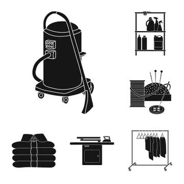 Vector design of laundry and clean sign. Set of laundry and clothes vector icon Illustrazione stock