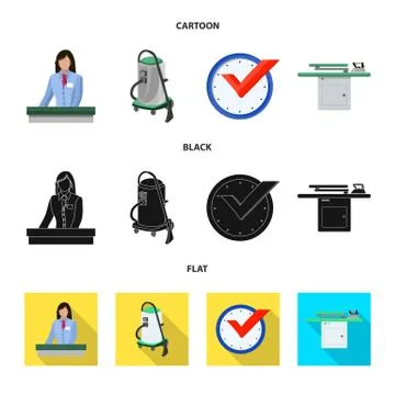 Vector design of laundry and clean icon. Set of laundry and clothes vector icon Stock Illustration