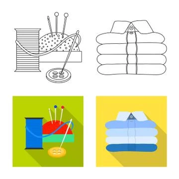 Vector design of laundry and clean sign. Set of laundry and clothes vector icon Illustrazione stock