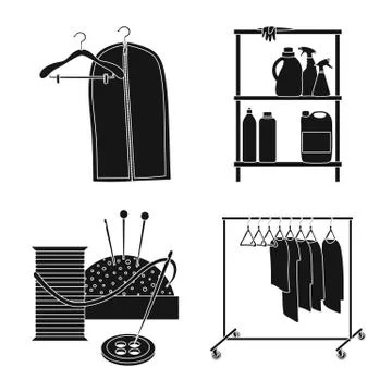 Vector design of laundry and clean icon. Set of laundry and clothes stock symbol Stock Illustration