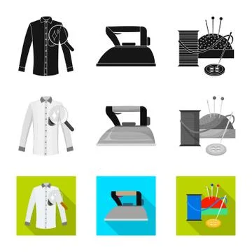 Vector design of laundry and clean logo. Set of laundry and clothes vector icon Stock Illustration