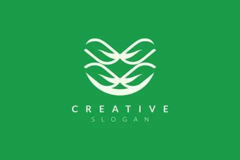 Vector design leaf various abstract shape. Minimalist leaf design, flat logo  Stock Illustration