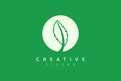 Vector design leaf various abstract shape. Minimalist leaf design, flat logo  Illustrazione stock