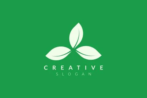 Vector design leaf various abstract shape. Minimalist leaf design, flat logo  Stock Illustration