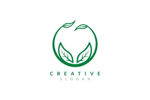 Vector design leaf various abstract shape. Minimalist leaf design, flat logo  Stock Illustration