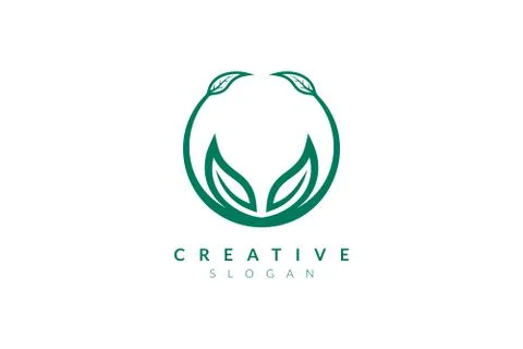 Vector design leaf various abstract shape. Minimalist leaf design, flat logo  Stock Illustration