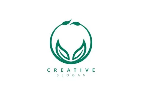 Vector design leaf various abstract shape. Minimalist leaf design, flat logo  Stock Illustration