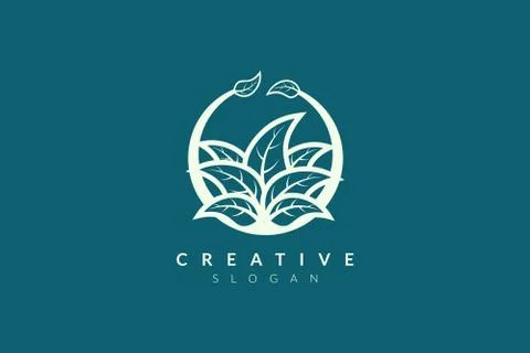 Vector design leaf various abstract shape. Minimalist leaf design, flat logo  Stock Illustration