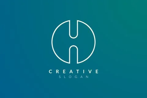 Vector design of the letter H with a circle shape Stock Illustration