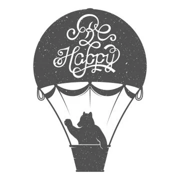 Vector Design Lettering - Be Happy Stock Illustration