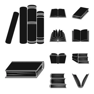 Vector design of library and textbook logo. Set of library and school vector 스톡 일러스트