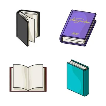 Vector design of library and textbook symbol. Set of library and school vector Stock Illustration