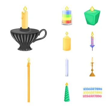 Vector design of light and wax symbol. Collection of light and ceremony stock イラスト素材