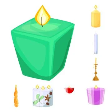 Vector design of light and wax sign. Set of light and ceremony vector icon for Stock Illustration