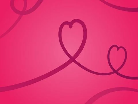 Vector design of line strokes forming a heart on a pink background Stock Illustration