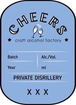 Vector design linear template for logo or emblem - Cheers with different glas Stock Illustration