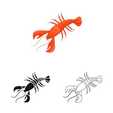 Vector design of lobster and red logo. Collection of lobster and atlantic vector Stock Illustration
