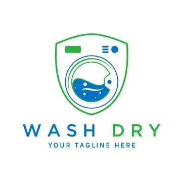 Vector, Design, logo, symbol of a washing machine with an interesting concept Stock Illustration