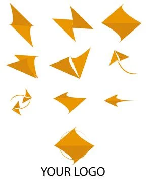 Vector design logos and icons on white background Stock Illustration