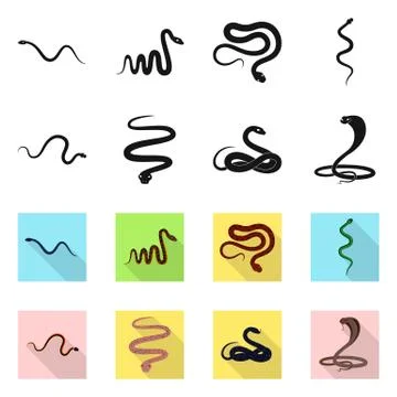 Vector design of mammal and danger sign. Set of mammal and medicine stock symbol Illustrazione stock