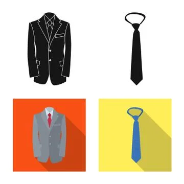 Vector design of man and clothing icon. Set of man and wear stock vector Stock Illustration