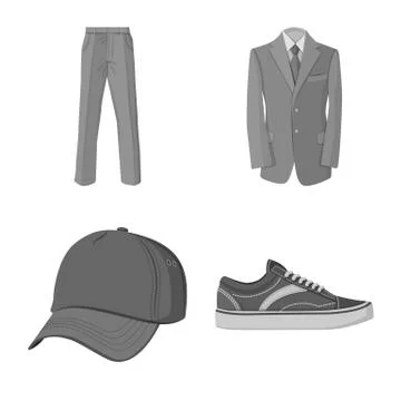 Vector design of man and clothing icon. Collection of man and wear stock vector 库存插图