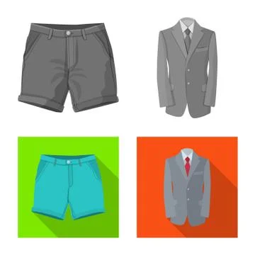 Vector design of man and clothing symbol. Set of man and wear vector icon for Stockillustratie