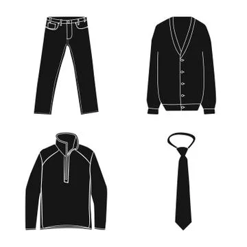 Vector design of man and clothing symbol. Set of man and wear vector icon for Stockillustratie