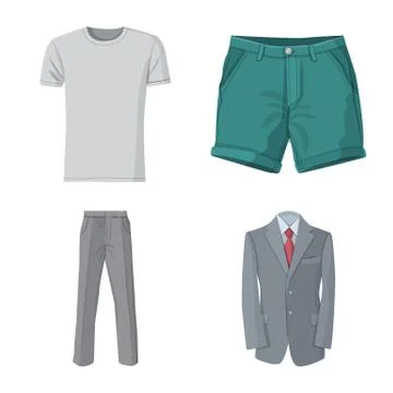 Vector design of man and clothing symbol. Collection of man and wear stock Stock Illustration