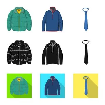 Vector design of man and clothing logo. Set of man and wear stock symbol for web Stock Illustration