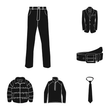Vector design of man and clothing symbol. Collection of man and wear stock Illustrazione stock