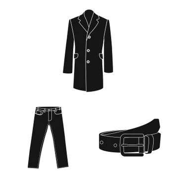 Vector design of man and clothing symbol. Set of man and wear stock symbol for Stock Illustration