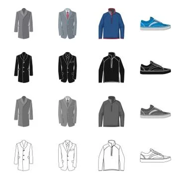 Vector design of man and clothing icon. Set of man and wear stock vector Illustrazione stock