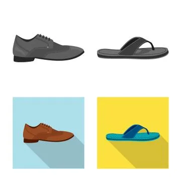 Vector design of man and foot logo. Set of man and wear stock vector Stock Illustration