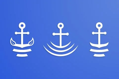 Vector design of a marine anchor with several lines at the bottom of the anch Illustrazione stock
