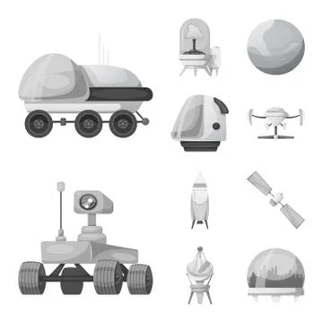 Vector design of mars and space logo. Collection of mars and planet vector icon Stock Illustration