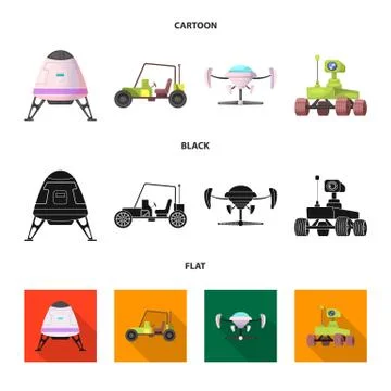 Vector design of mars and space logo. Collection of mars and planet stock symbol Stock Illustration