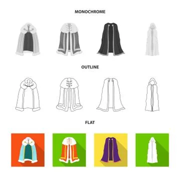Vector design of material and clothing sign. Collection of material and garment Stock Illustration