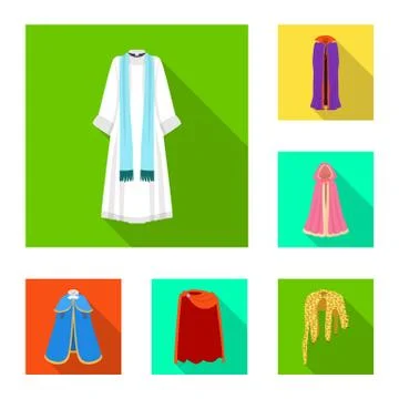 Vector design of material and clothing symbol. Set of material and garment stock Stock Illustration
