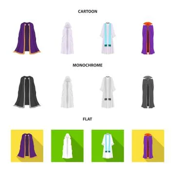 Vector design of material and clothing logo. Collection of material and garment Stock Illustration