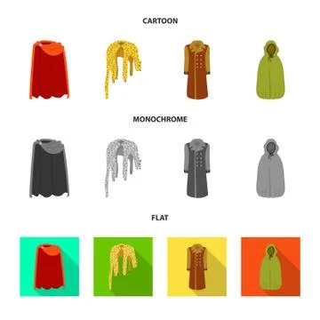Vector design of material and clothing icon. Set of material and garment stock Stock Illustration