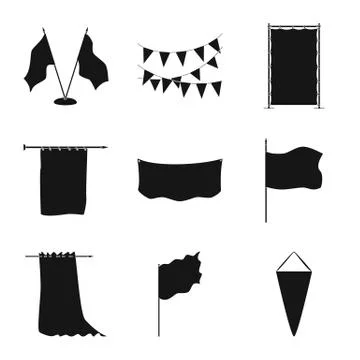 Vector design of material and media logo. Set of material and textile stock Stock Illustration