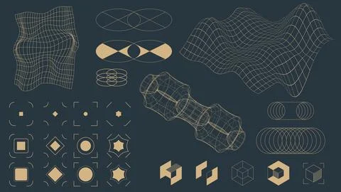 Vector design. Mathematical graph with parametric curves, waveforms, and physics Stock Illustration