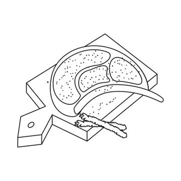 Vector design of meat and board icon. Collection of meat and restaurant vector Stock Illustration