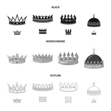 Vector design of medieval and nobility icon. Collection of medieval and monarchy Stock Illustration