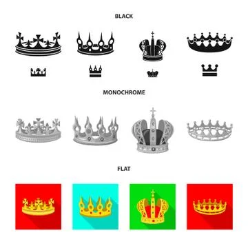 Vector design of medieval and nobility icon. Collection of medieval and monarchy Stock Illustration